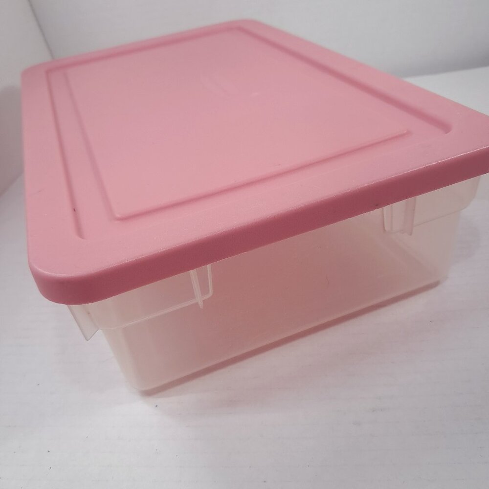 Vintage Rubbermaid 0286‎ Storage Box dusty pink lid Container Plastic Snap Shut